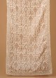 Men's Wedding White Thread Embroidered Dupatta